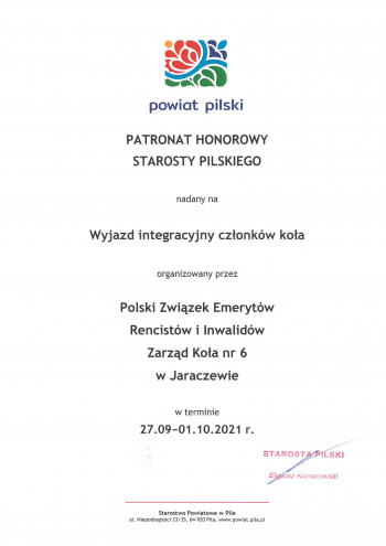Wyjazd integracyjny członków koła PZERiI w Jaraczewie 