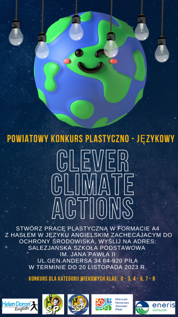 Powiatowy Konkurs Plastyczno - Językowy CLEVER CLIMATE ACTIONS