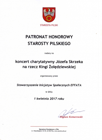 Koncert charytatywny Józefa Skrzeka na rzecz Kingi Żołędziewskiej 