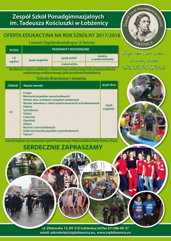 Drzwi Otwarte - Zespół Szkół  Ponadgimnazjalnych w Łobżenicy - dzień pierwszy