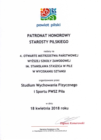 4. Otwarte Mistrzostwa PWSZ im. S. Staszica w Wyciskaniu Sztangi