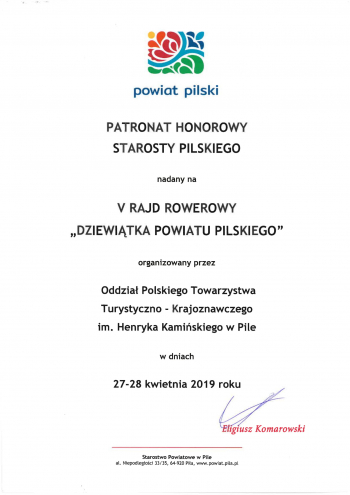 V Rajd Rowerowy "Dziewiątka Powiatu Pilskiego" 
