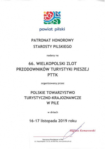 66 Wielkopolski Zlot Przodowników Turystyki Pieszej PTTK  