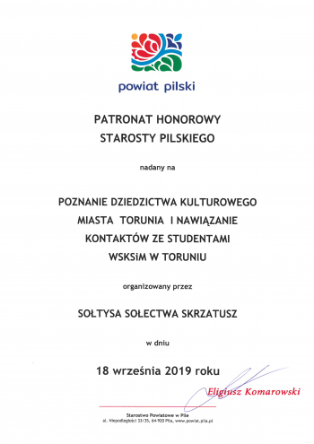 Poznanie Dziedzictwa Kulturowego Miasta Torunia i Nawiązanie Kontaktów ze Studentami WSKSiM w Toruniu