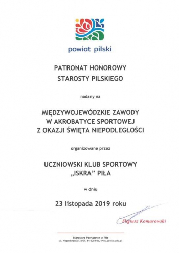 Międzywojewódzkie Zawody w Akrobatyce Sportowej z okazji Święta Niepodległości