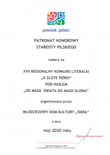 XVII Regionalny Konkurs Literacki o Złote Pióro