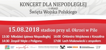 Wielki koncert dla Niepodległej na Święto Wojska Polskiego