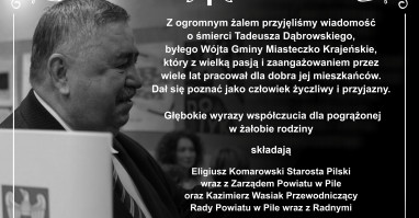Zmarł Tadeusz Dąbrowski, były wójt Miasteczka Krajeńskiego