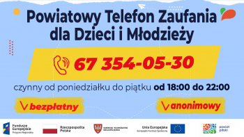 Powiatowy Telefon Zaufania dla Dzieci i Młodzieży już działa! 