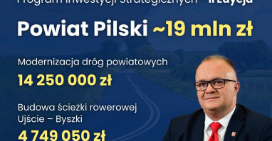 19 mln zł dla Powiatu na drogi i ścieżkę rowerową Ujście-Byszki 