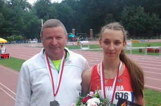 Susane Lachele z trenerem Romanem Marciniakiem