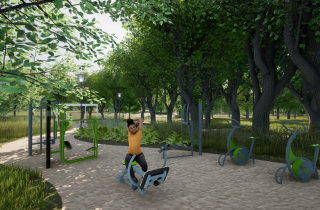 projekt rehabilitacji w przyszpitalnym parku  